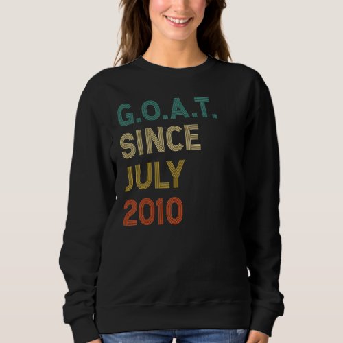 12th Birthday 12 Years Old Goat Since July 2010 Sweatshirt