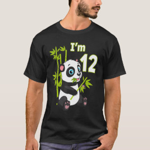 12th Birthday 12 Years Old Party Animal Panda 2 T-Shirt