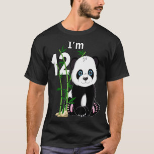 12th Birthday 12 Years Old Party Animal Panda T-Shirt