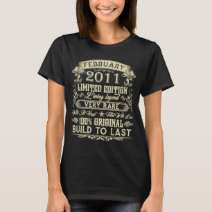 12th Birthday  12 Years Old Retro Vintage February T-Shirt