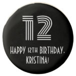 [ Thumbnail: 12th Birthday - Art Deco Inspired Look "12", Name ]