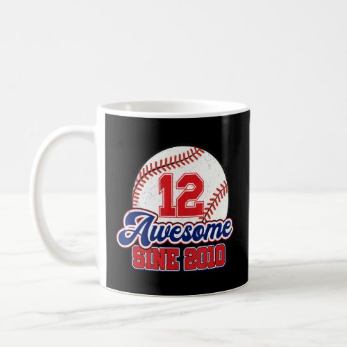12th Birthday Baseball Player 12 Years Old Vintage Coffee Mug