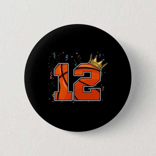 12th Birthday Basketball Big Number 12 Year Old Bo Button (Front)
