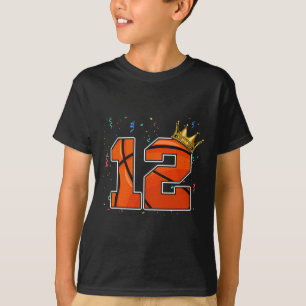 12th Birthday Basketball Big Number 12 Year Old Bo T-Shirt
