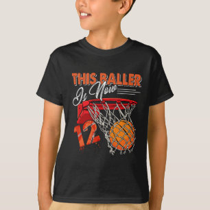 12th Birthday Basketball  Fun 12 Years Old Kids Gi T-Shirt