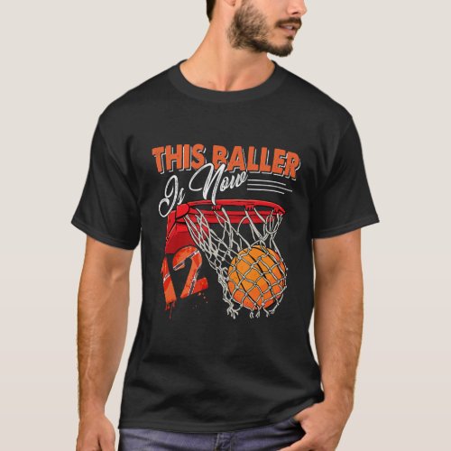 12th Birthday Basketball Funny 12 Years Old Kids T_Shirt