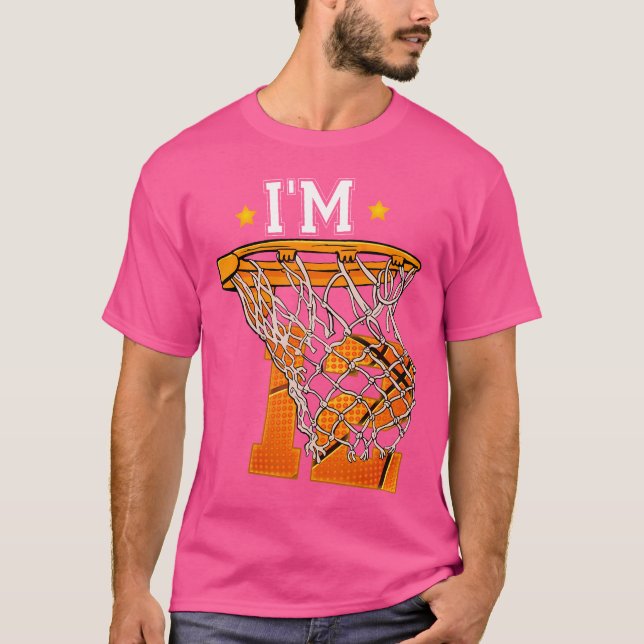 12Th Birthday Basketball I'M 12 Boy Girl 12Th Birt T-Shirt (Front)
