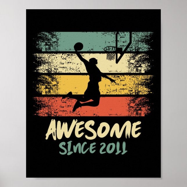 12th Birthday Basketball Player Awesome Since 2011 Poster (Front)
