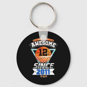 12th Birthday Basketball Player Awesome Since 201 Keychain