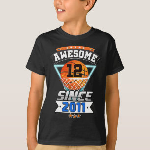 12th Birthday Basketball Player Awesome Since 201 T-Shirt
