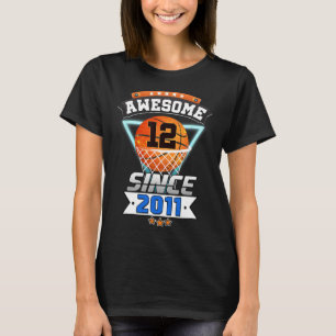 12th Birthday Basketball Player Awesome Since 201 T-Shirt