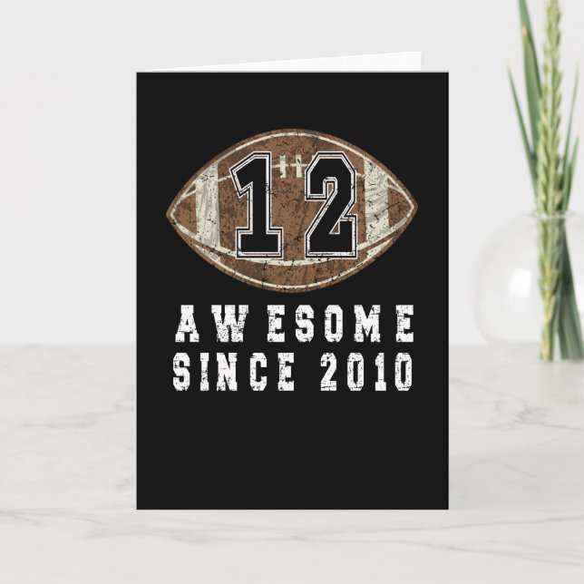 12th Birthday Born In 2010 Football Boy 12 Year Card (Front)