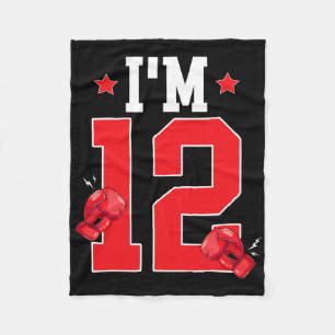 12th Birthday Boxing Twelve Year Old Boxer Birthda Fleece Blanket