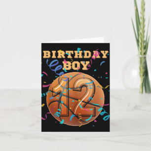 12th Birthday Boy 12 Years Old Basketball Players Card