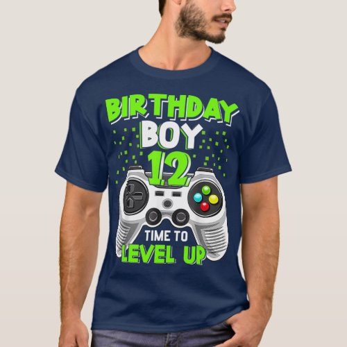 12th Birthday Boy Level 12 Unlocked Video Game T_Shirt