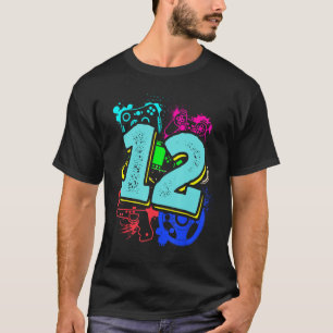 12th Birthday Boy Level 12 Unlocked Video Gamer Bi T-Shirt
