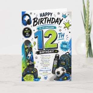 12th Birthday Card for Boys