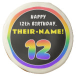 [ Thumbnail: 12th Birthday: Colorful Rainbow # 12, Custom Name ]