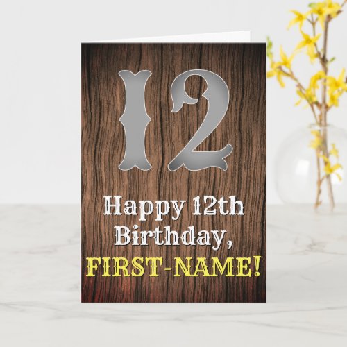 12th Birthday Country Western Inspired Look Name Card