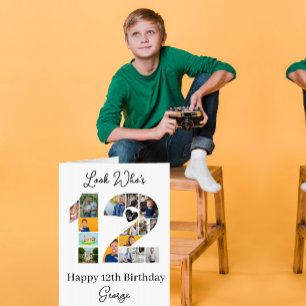 12th Birthday custom Photo Collage Keepsake Card