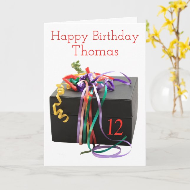 12th Birthday Customizable Card (Yellow Flower)