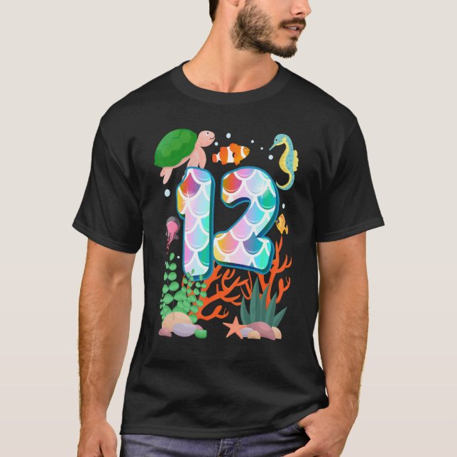 12th Birthday Fish Tetra Aquarium Underwater Birth T-Shirt (Front)