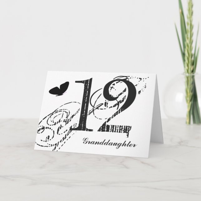 12th birthday for a granddaughter, butterfly card (Front)