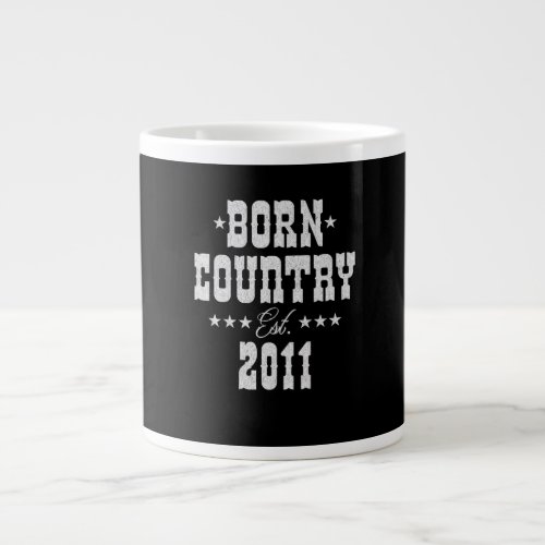 12th Birthday for Country Western Music Lover  Giant Coffee Mug