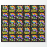 [ Thumbnail: 12th Birthday: Fun Fireworks, Rainbow Look # “12” Wrapping Paper ]