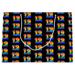 [ Thumbnail: 12th Birthday: Fun Rainbow Event Number 12 Pattern Gift Bag ]