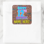 [ Thumbnail: 12th Birthday – Fun, Urban Graffiti Inspired Look Sticker ]