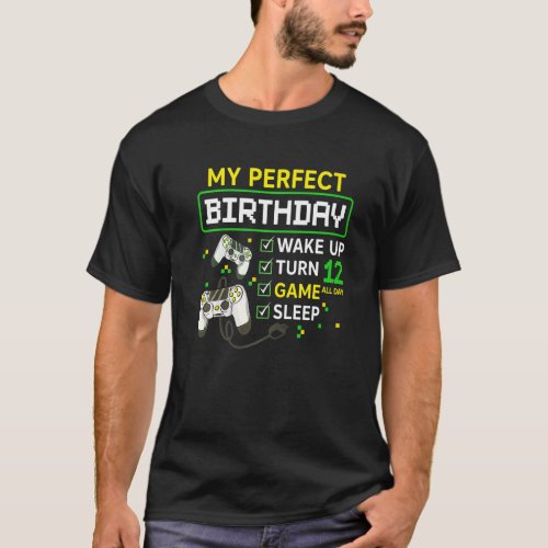 12th Birthday Gaming 12 Years Old Perfect Gamer  B T_Shirt