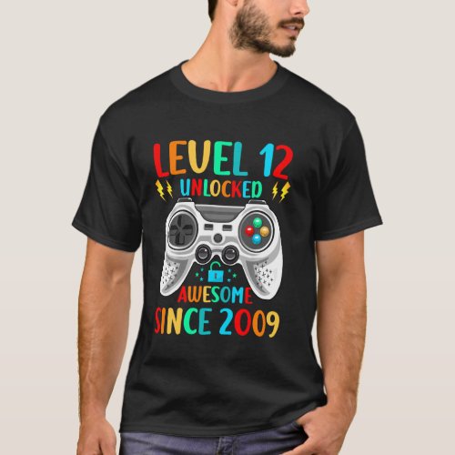 12th Birthday Gaming Level 12 Unlocked Awesome Sin T_Shirt