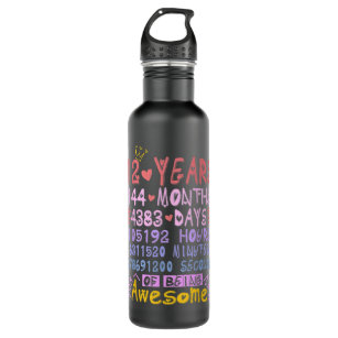 12th Birthday Gift 12 Years Old Being Awesome Boys Stainless Steel Water Bottle
