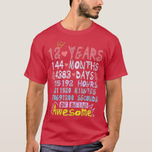 12th Birthday Gift 12 Years Old Being Awesome Boys T-Shirt