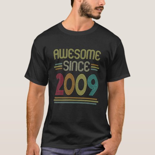 12Th Birthday Gift Awesome Since 2009 12 Years Old T_Shirt