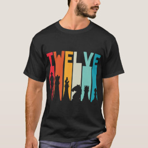 12th Birthday Gift Chess Player Retro Board Game F T-Shirt