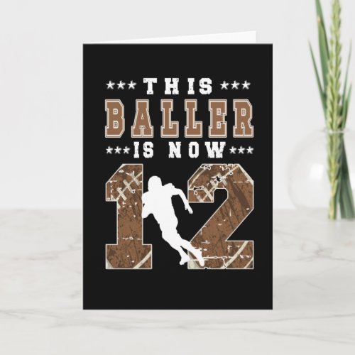 12th Birthday Gift Football Player 12 Year Old Boy Card