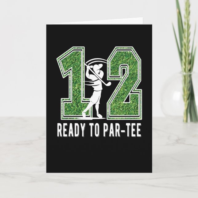 12th Birthday Gift Golf Player 12 Year Old Boy Card (Front)