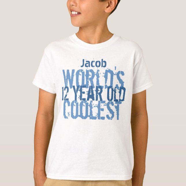 12th Birthday Gift World's Coolest 12 Year Old Boy T-Shirt (Front)
