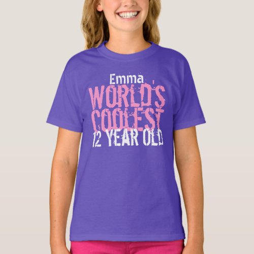 12th Birthday Gift Worlds Coolest 12 Year Old T_Shirt