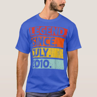 12th Birthday Gifts Legend Since July 2010 12 Year T-Shirt
