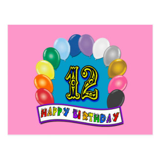 Happy 12th Birthday Postcards | Zazzle