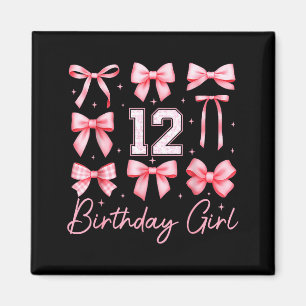 12th Birthday Girl Coquette Bow Floral Toile 12 Ye Magnet