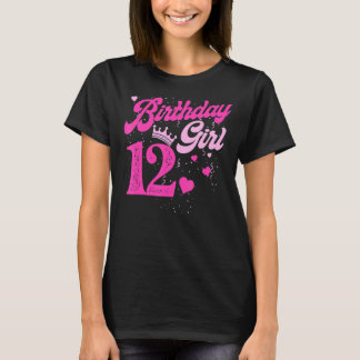 12th Birthday Girl Crown 12 Years Old Bday T-Shirt