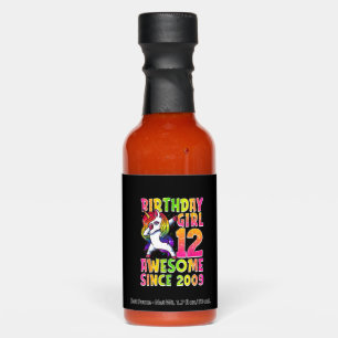 12th Birthday Girl Dabbing Unicorn 12 Years Old Pa Hot Sauces