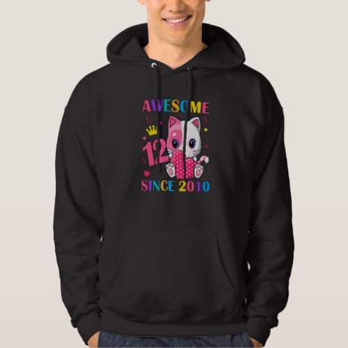 12th Birthday Girls 12 Years Old Awesome Since 201 Hoodie
