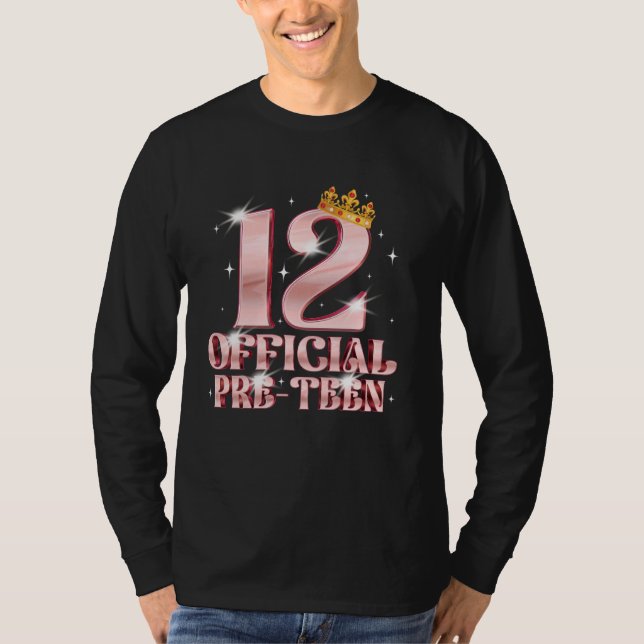 12th Birthday Girls 12 Years Old Official PRE-TEEN T-Shirt (Front)