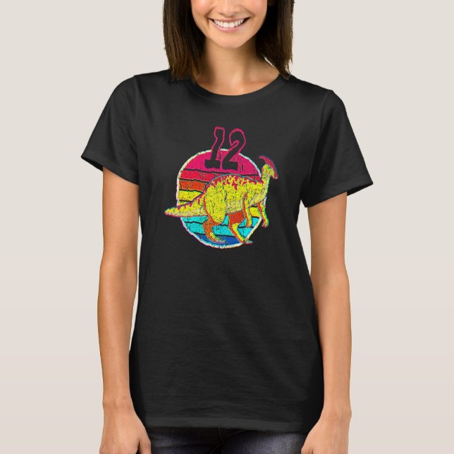 12th Birthday I Parasaurolophus I Family Matching T-Shirt (Front)