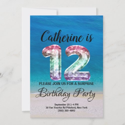12th birthday invitation